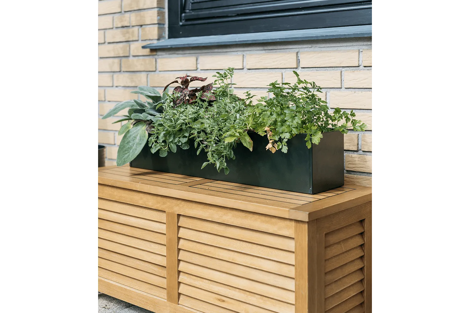 Liva balcony flower box without brackets dark green 60 / 80 / 100 cm