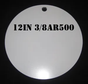 Magnum Target 12 in. AR500 Gong/Hanger Shooting Target - 3/8 Thk Pistol & Rifle Target - 1pc. Steel Target Set - H121WAR500