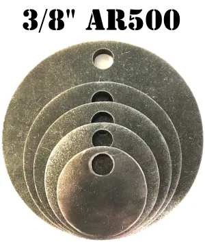 Magnum Target AR500 3/8" Steel Shooting Targets 3" 4" 5" 6" 8" Metal Rifle/Pistol Range Hanger - H345685AR500