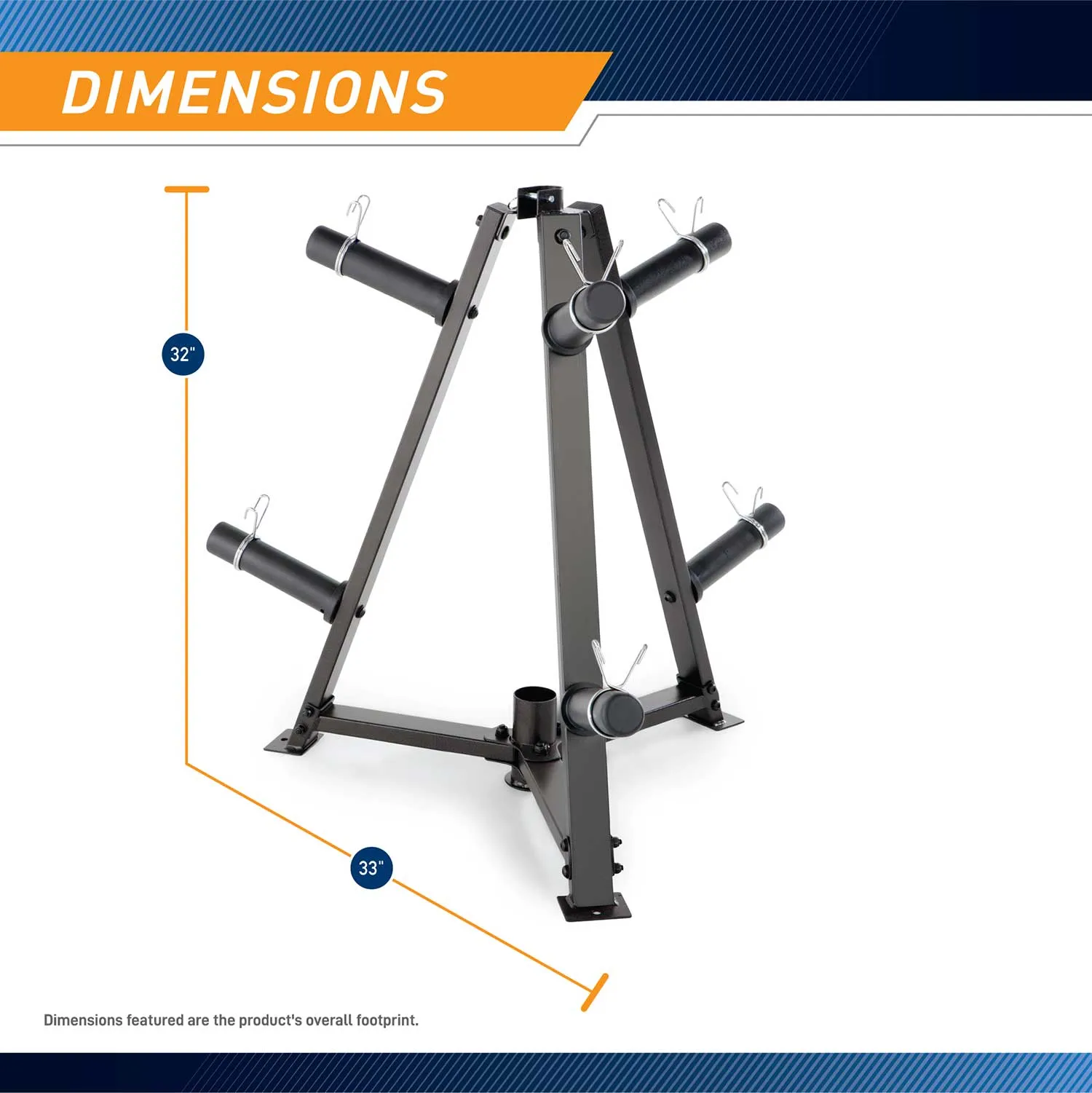 Marcy 6-Peg Olympic Weight Plate Tree and Vertical Bar Holder | PT-5757