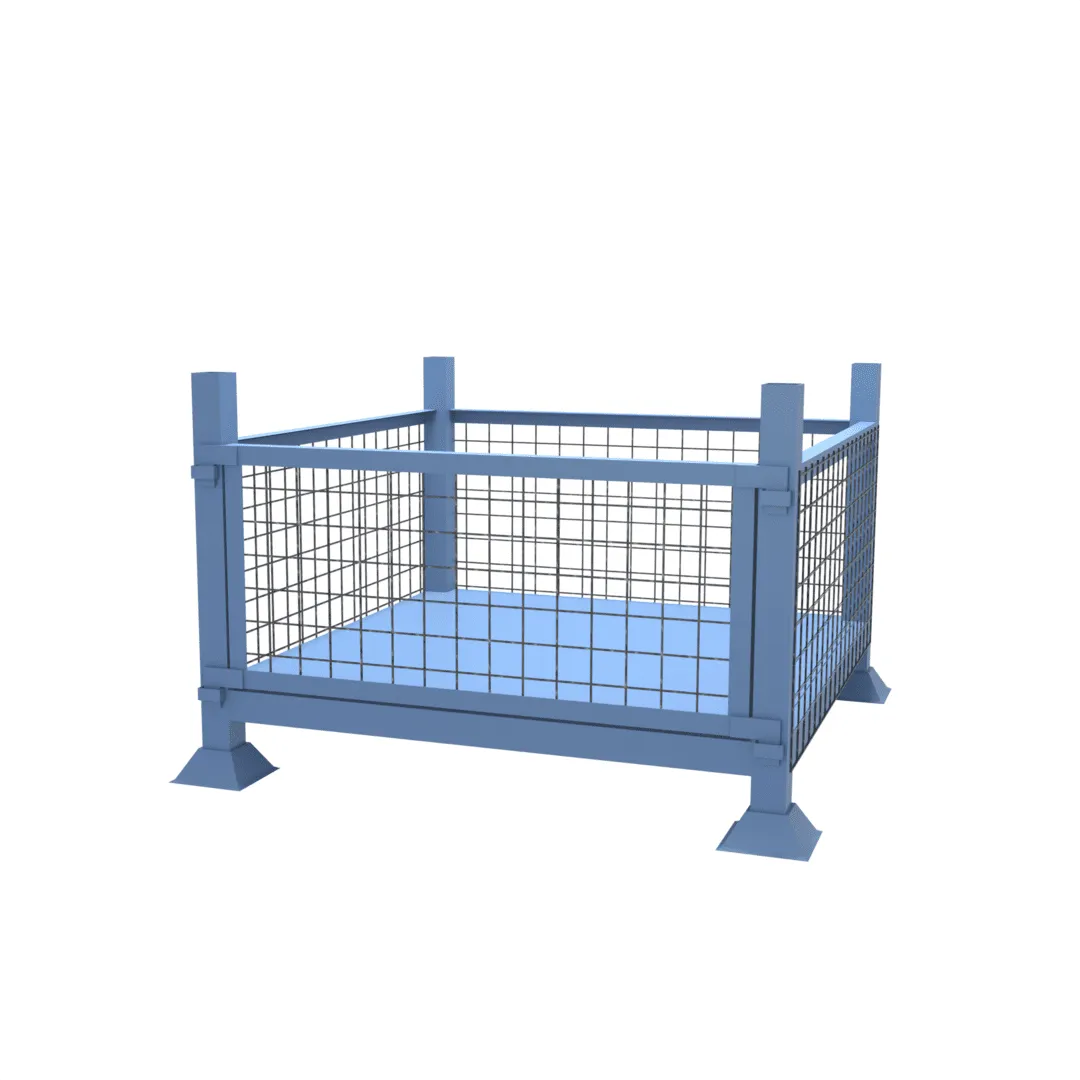 Metal Stillage Cage with Mesh Sides and Detachable Front