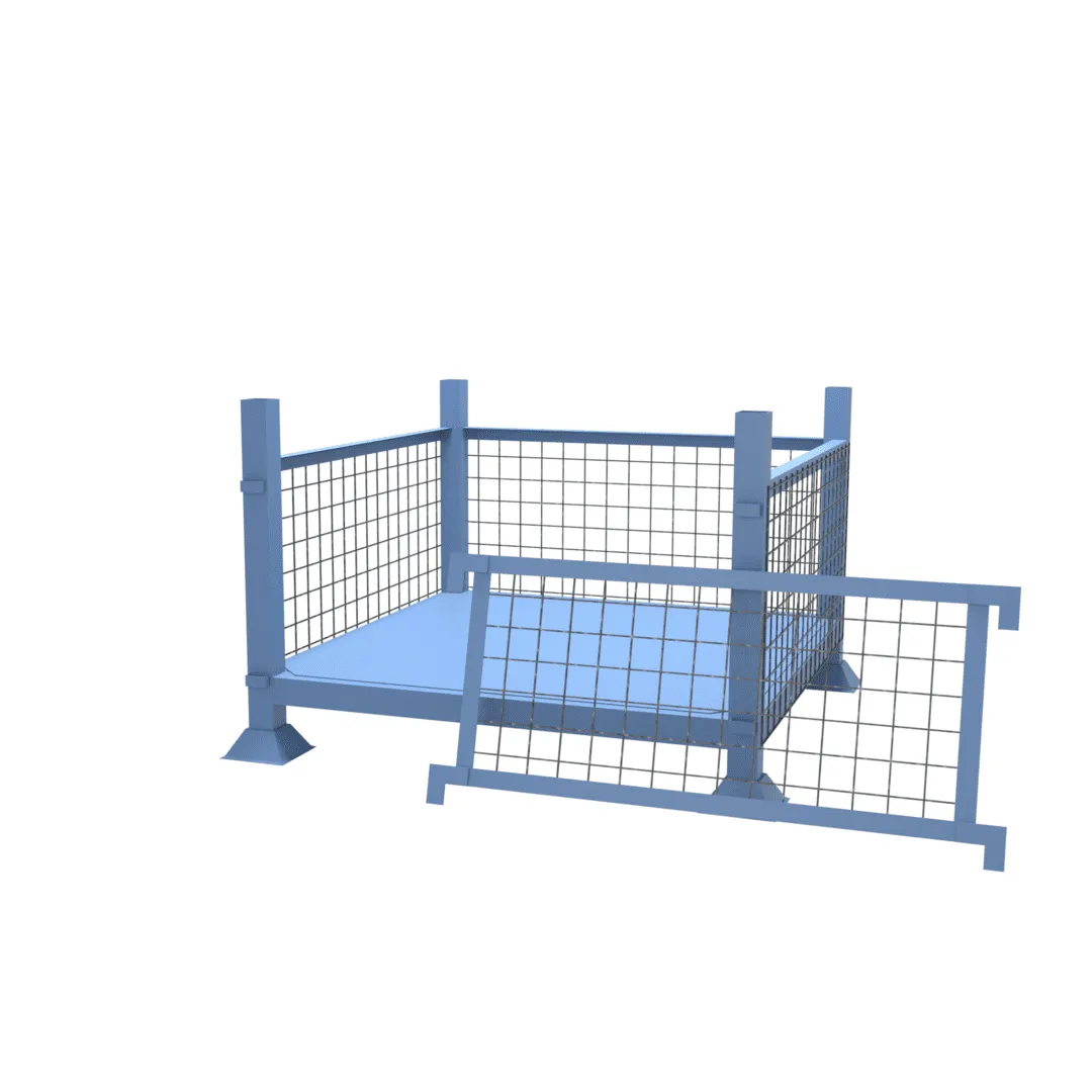 Metal Stillage Cage with Mesh Sides and Detachable Front