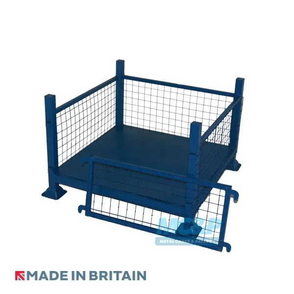 Metal Stillage Cage with Mesh Sides and Detachable Front