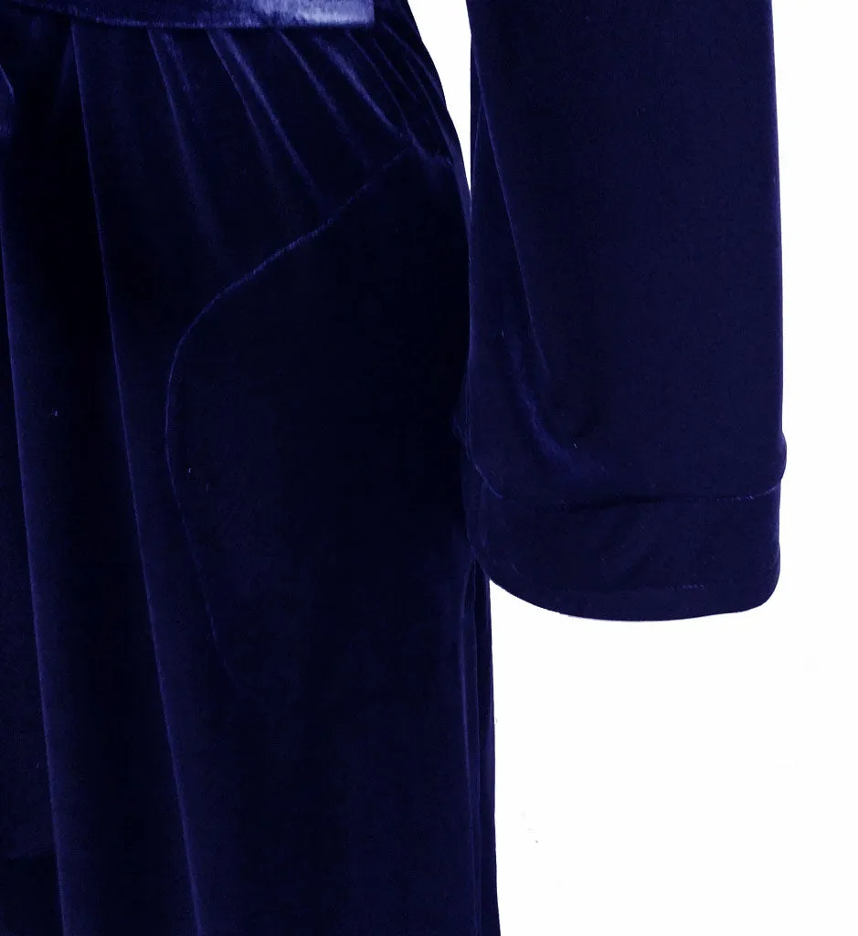 NEW - DIAMOND TEA LUXURIOUS WRAP-STYLE VELVET VELOUR ROBE IN COBALT- SIZE SMALL - ONLY 1 IN STOCK - WOULD MAKE A WONDERFUL GIFT!