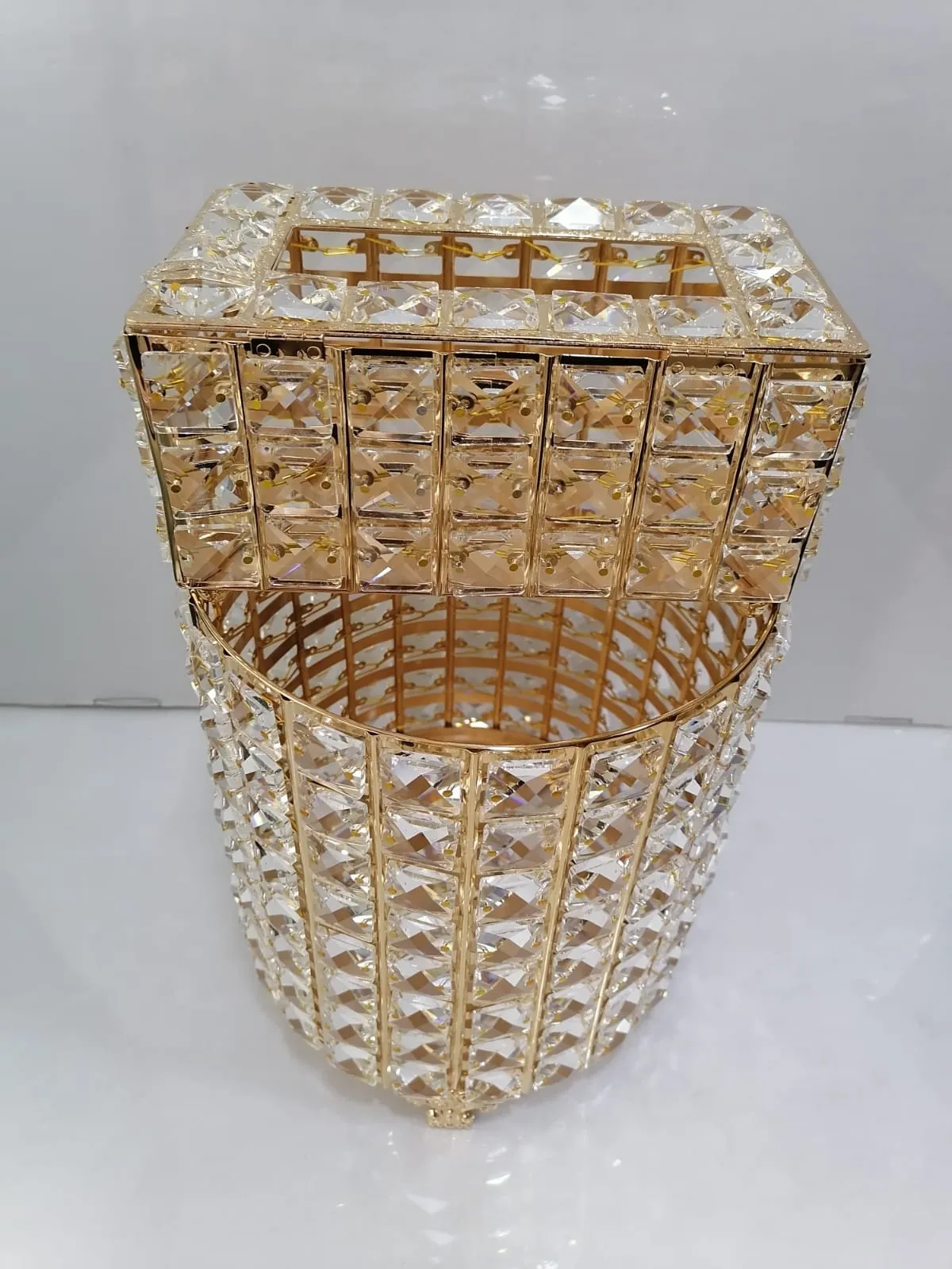 Nordic Crystal Tissue Box With Dustbin