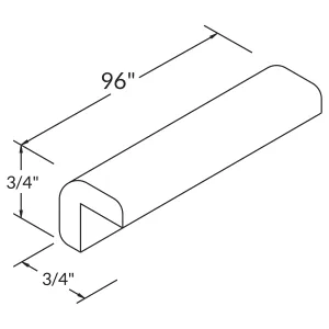 Outside Corner Molding MOC8 Milan Slate 0.75 in. width 0.75 in. height 96 in. depth