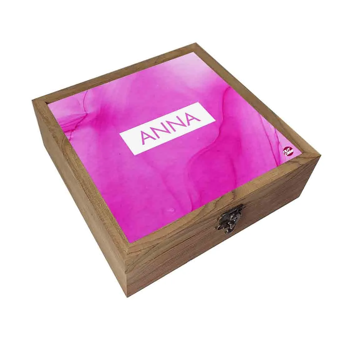 Personalised Jewelry Holders & organizers Jewellery Box With Name - Pink Ink Watercolor