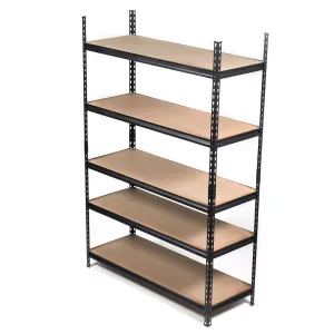 Quick Assembly 5 Tier Heavy Duty Shelf, (47" x 72"), Black