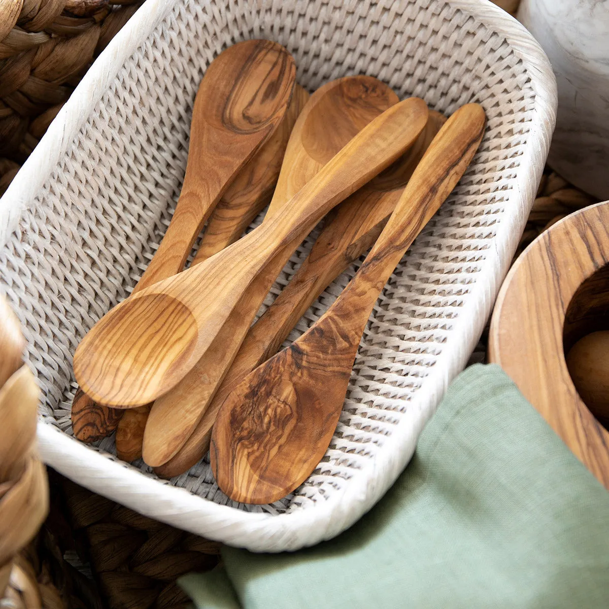 Rattan Bread Baskets White