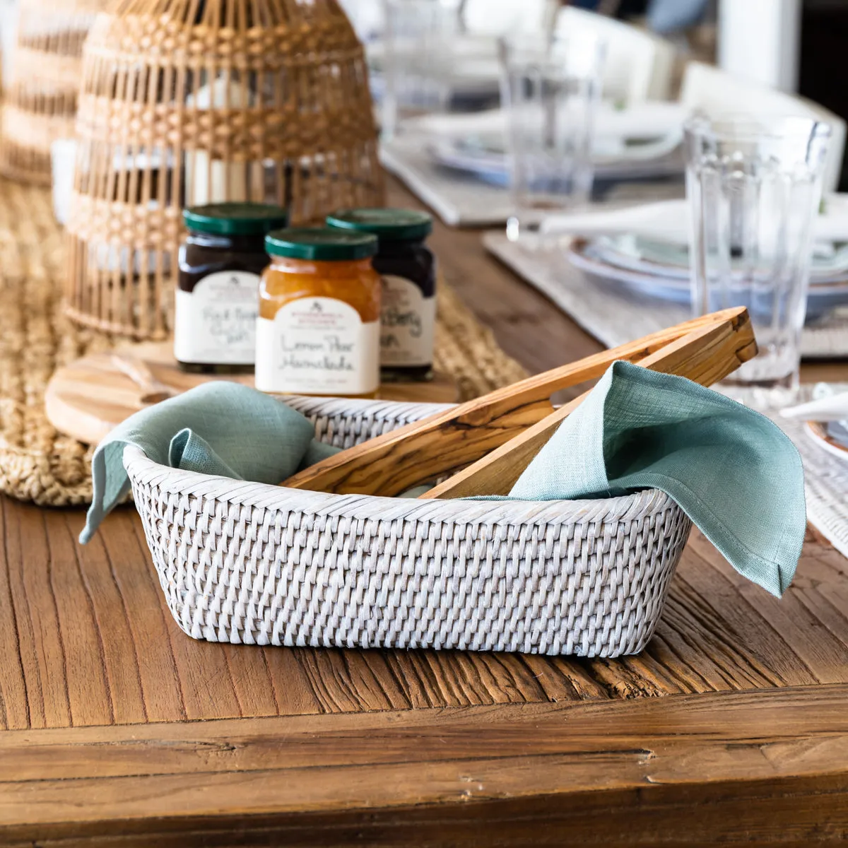 Rattan Bread Baskets White