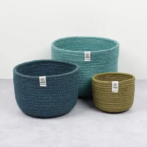 Respiin Tall Jute Basket Set - Ocean