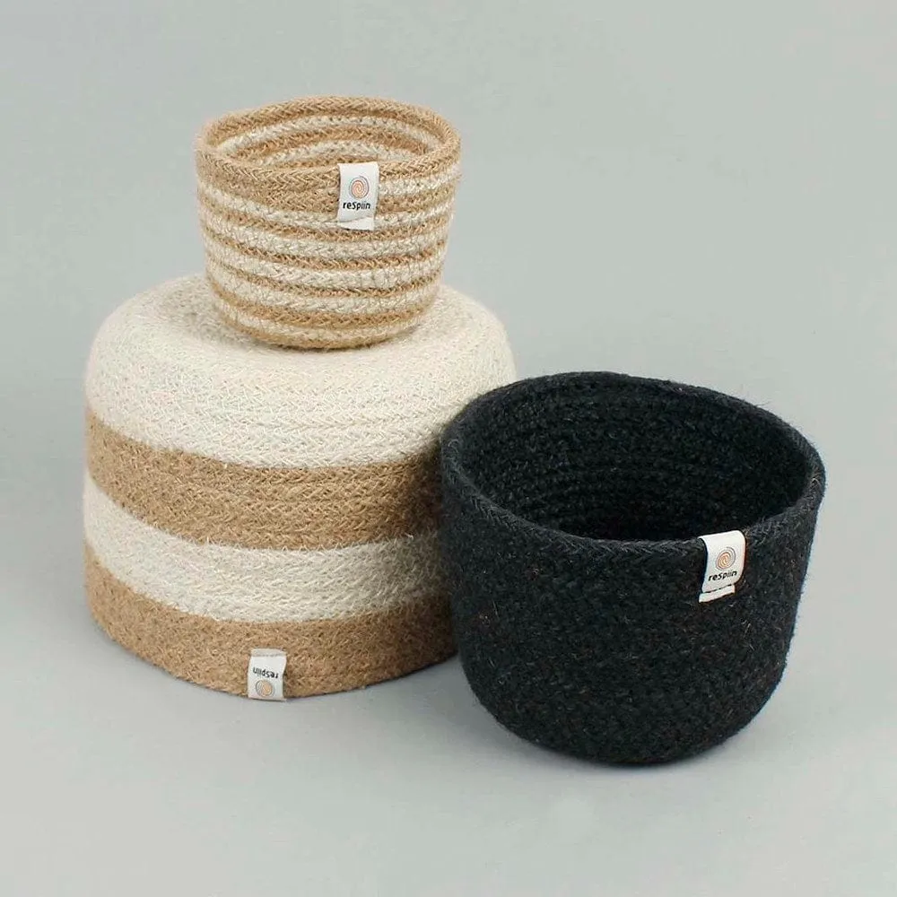 Respiin Tall Jute Basket Set - Pebble