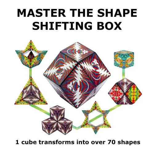 SHASHIBO Shape Shifting Box - Award-Winning, Patented Fidget Cube w/ 36 Rare Earth Magnets - Transforms Into Over 70 Shapes, Download Fun in Motion Toys Mobile App (The Grateful Dead-Dancing Bears)