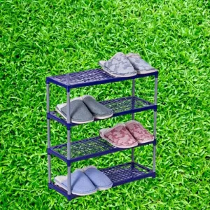 Shoe Rack Multipurpose Rustproof Metal, Plastic Shoe Rack, Foldable Wide Storage Rack for Shoes. Toys, Easy to Move & Assemble (Rustproof)