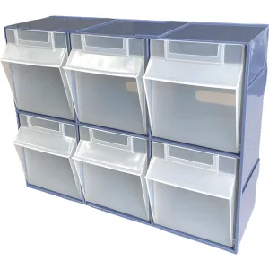 Shuter 6 Compartment Organiser Storage Cabinet Tilt Free Block Bin Stackable