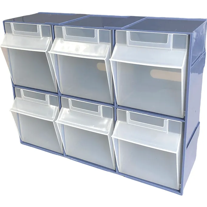 Shuter 6 Compartment Organiser Storage Cabinet Tilt Free Block Bin Stackable