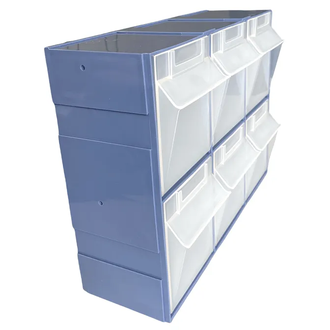 Shuter 6 Compartment Organiser Storage Cabinet Tilt Free Block Bin Stackable