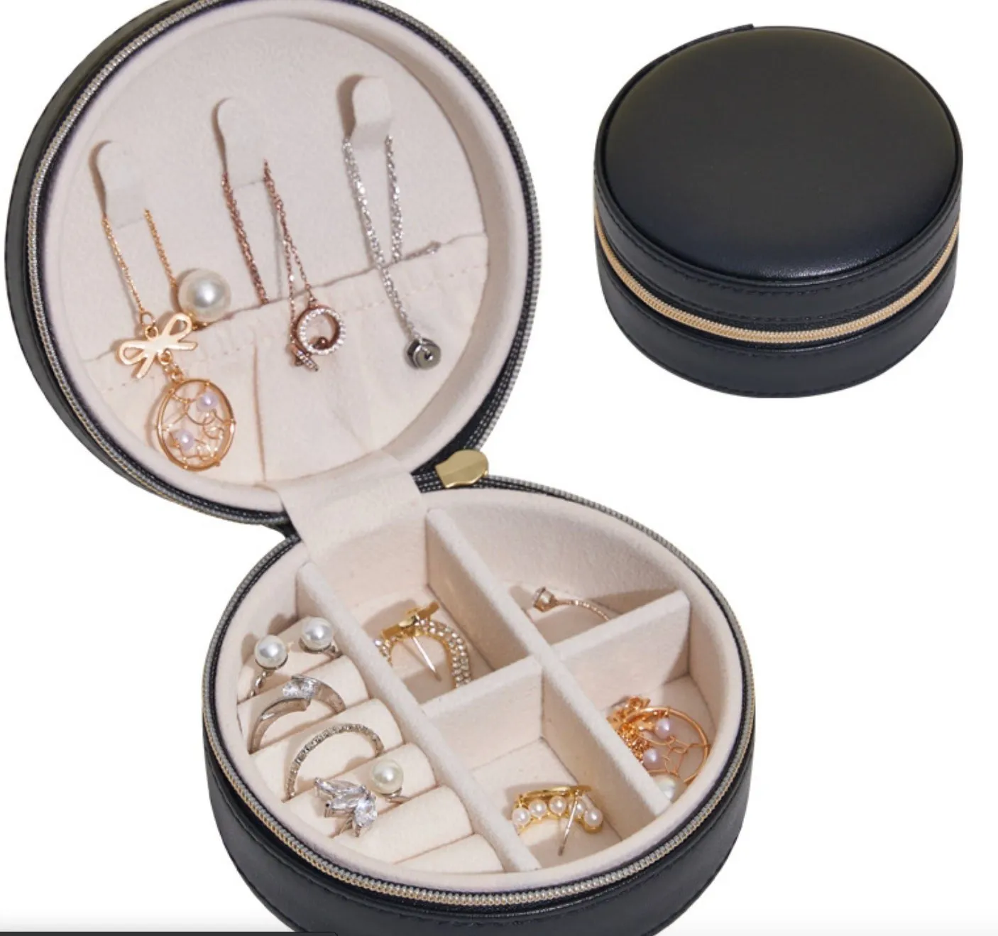 Small Travel Jewelry Organizer Box, Easy Storage | Unisex Gift for Women & Men