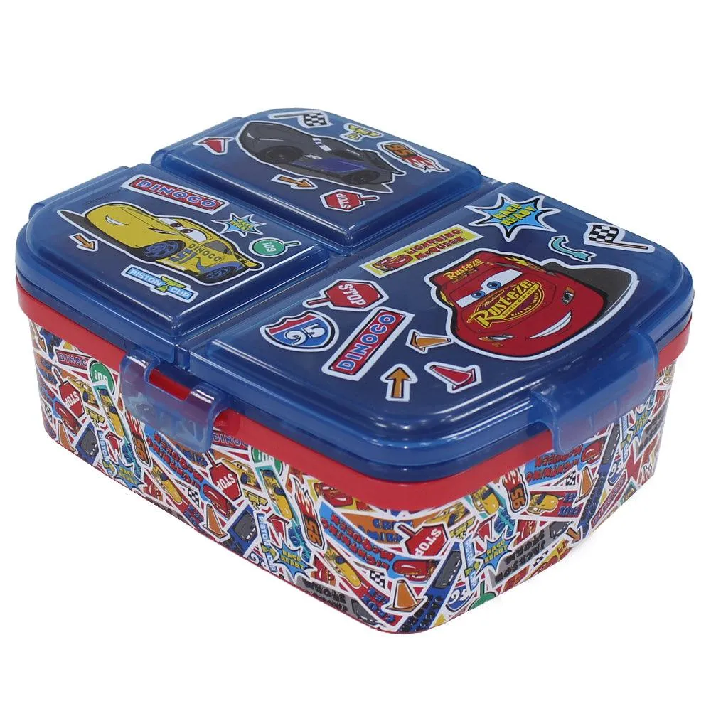 Stor Disney Cars XL Multi Compartment Rectangular Lunch Food Box Container