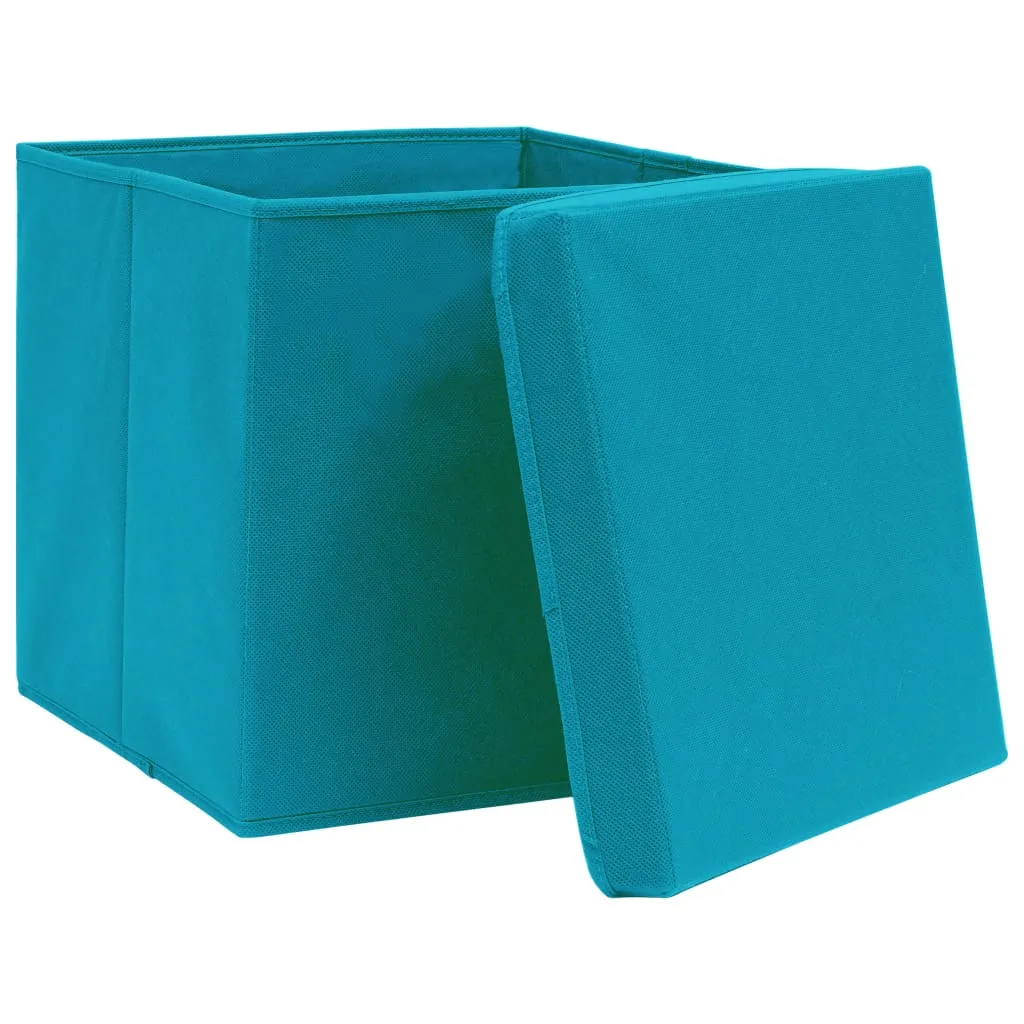 Storage Boxes with Lids 4 pcs Baby Blue 32x32x32 cm Fabric