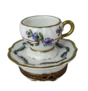 Tea Cup w Purple Flowers