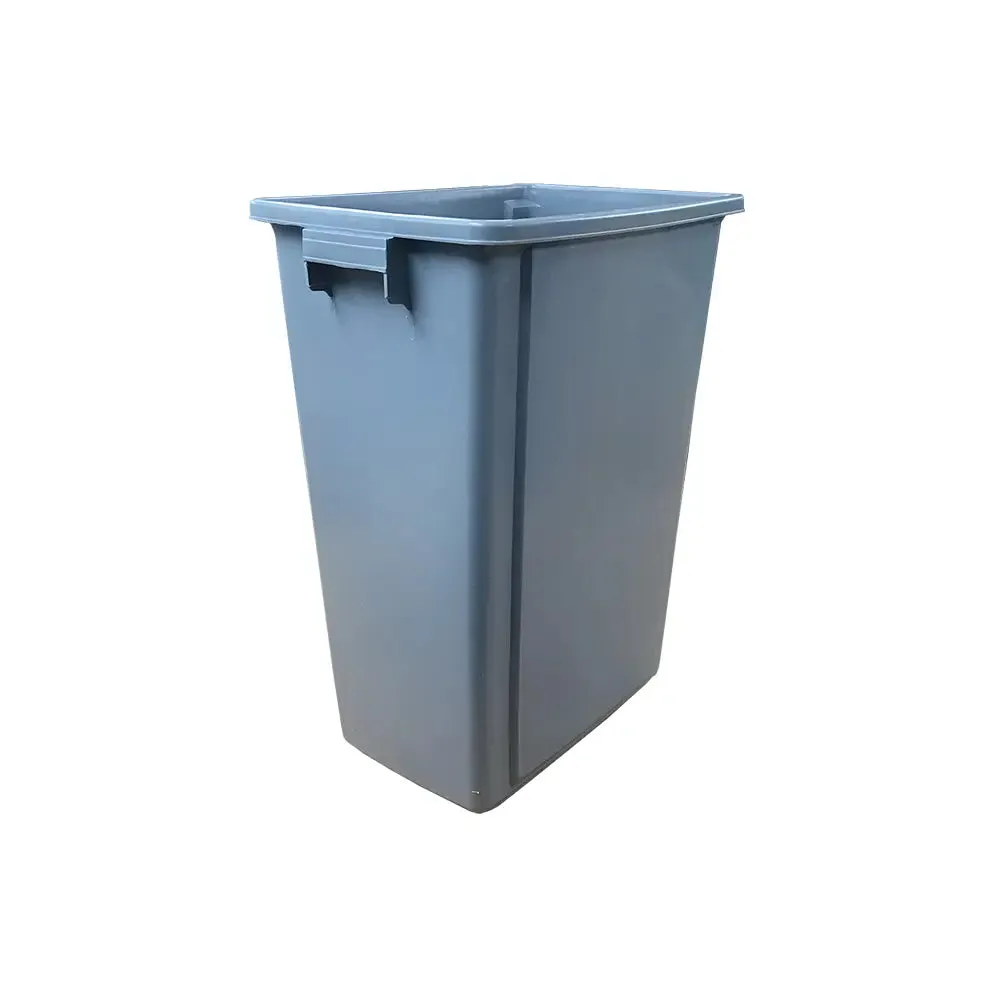 TERRA Non-Lid Dustbin | 60L Grey Trash Can with Handle | Durable Waste Bin for Indoor/Outdoor Use | Easy to Carry