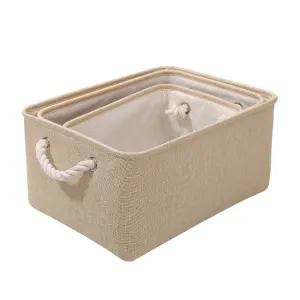 Thickened Linen Storage Basket with Handles