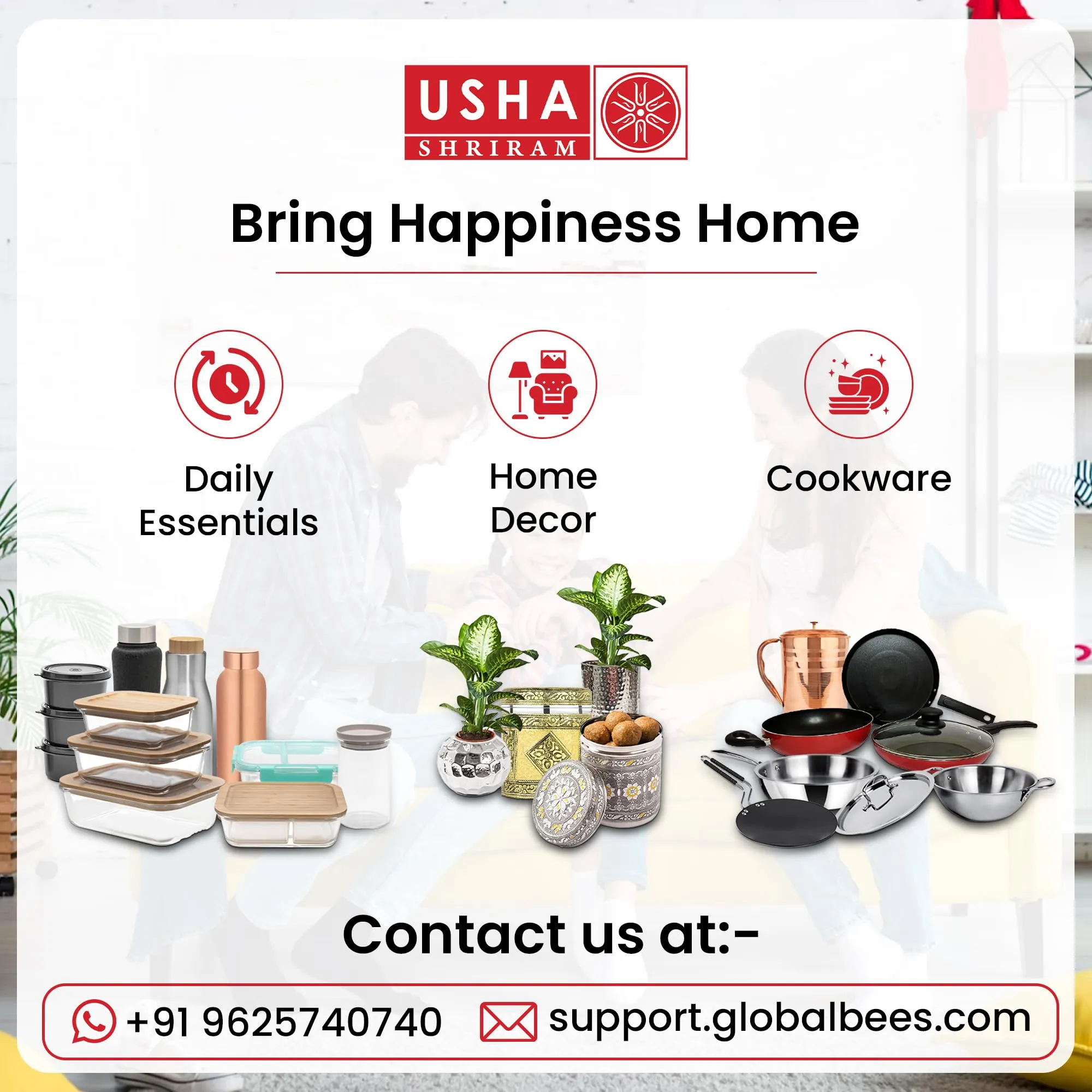 USHA SHRIRAM Food Storage Conatiner with Airtight Lid | Borosilicate Glass Container For Kitchen Storage Set| Glass Container With Lid For Fridge Storage| Borosilicate Bowl (4 Pcs - 450ml each)