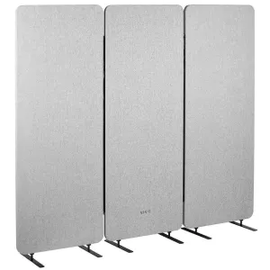 VIVO Gray Freestanding 3-Panel Room Divider, PP-3-T072G, PP-1-T024G