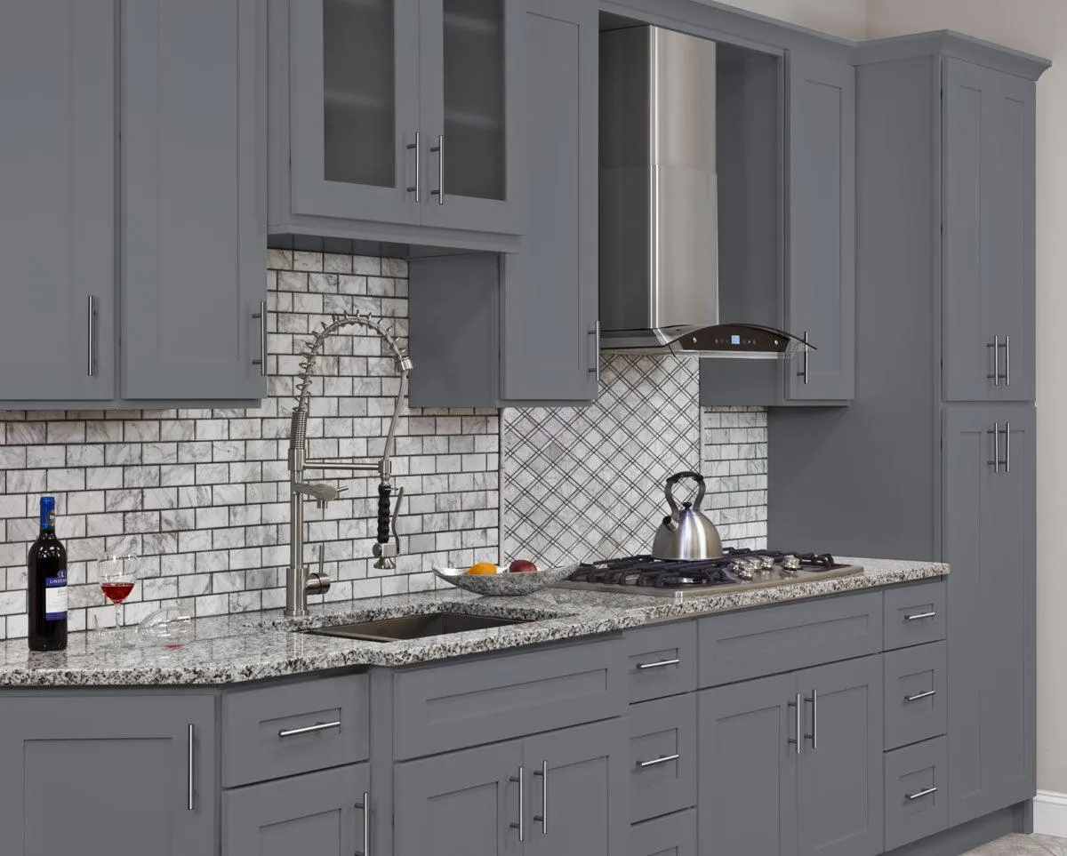 Wall End Kitchen Cabinet WEC1230 Colonial Gray LessCare 12 in. width 30 in. height 12 in. depth