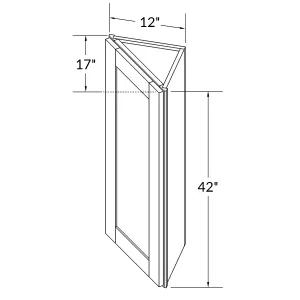 Wall End Kitchen Cabinet WEC1242 Alpina White LessCare 12 in. width 42 in. height 12 in. depth