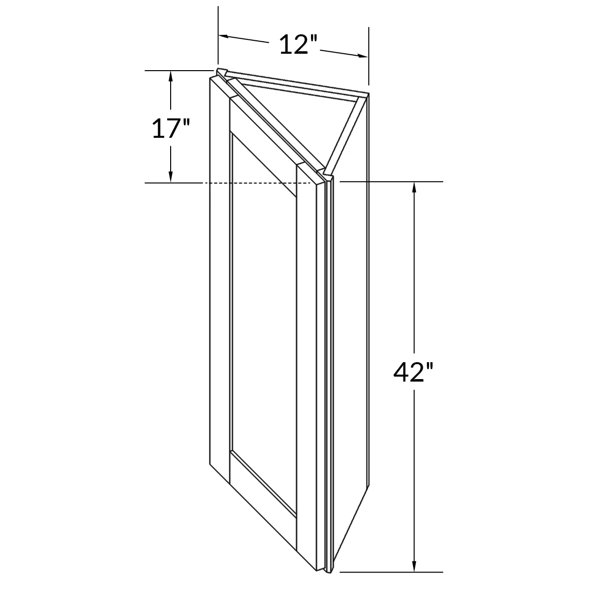 Wall End Kitchen Cabinet WEC1242 Milan Slate 12 in. width 42 in. height 12 in. depth