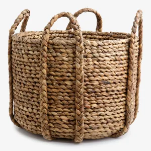 Water Hyacinth Baskets With Handles Round