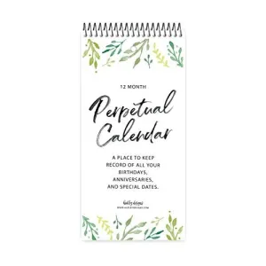 Watercolor Greenery Perpetual Calendar | 12 Months | Home & Organization