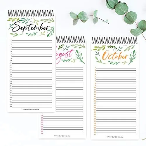 Watercolor Greenery Perpetual Calendar | 12 Months | Home & Organization