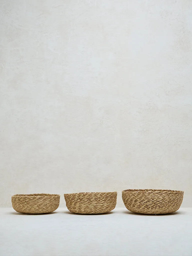 Westside Home Beige Woven Basket - (Set of 3)