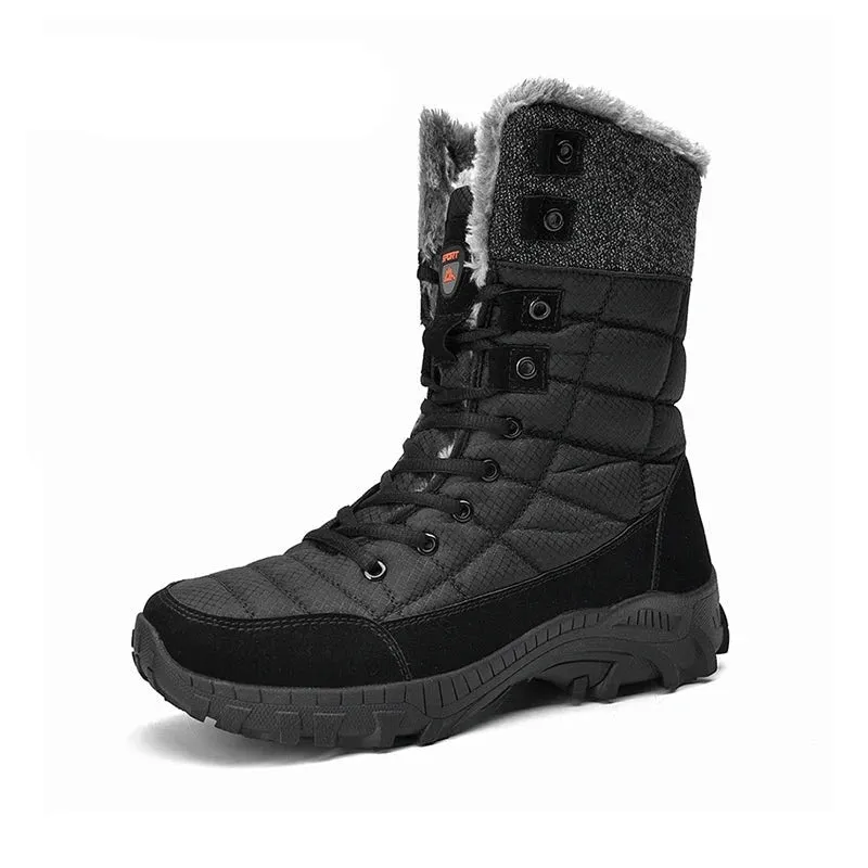 Winter Snow Boots Men Luxury Brand Wear-Resistant Fashion Men Boots With Fur Lace Up Waterproof Soft Casual Boots For Men