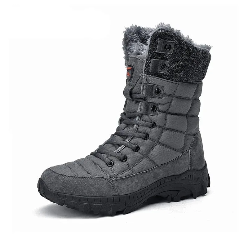 Winter Snow Boots Men Luxury Brand Wear-Resistant Fashion Men Boots With Fur Lace Up Waterproof Soft Casual Boots For Men