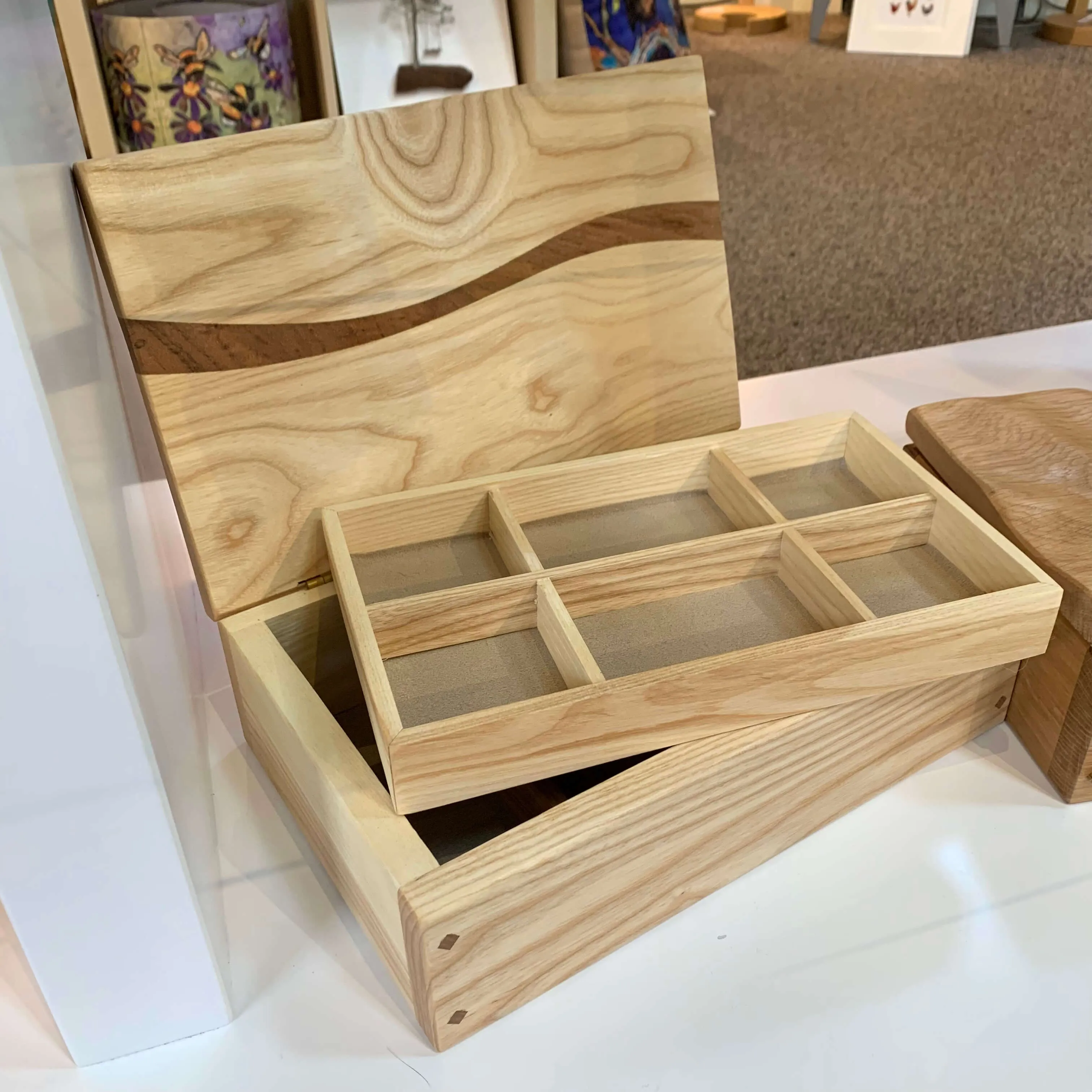 Wooden Wave Jewellery Boxes