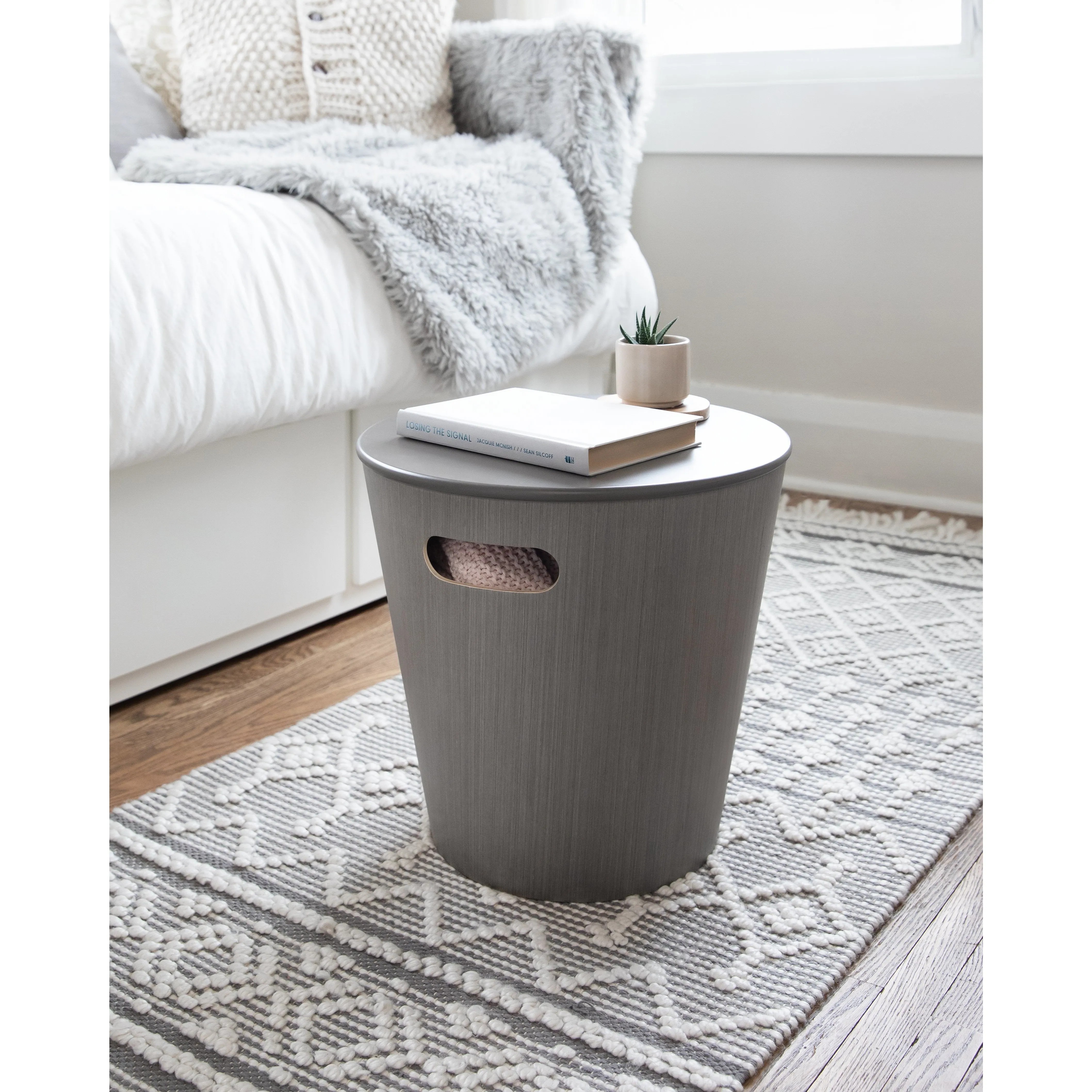 Woodrow Storage Stool Grey